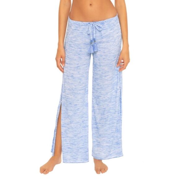 Becca L Whisper Lightweight Knit Swim Cover Up Pants in Blue - Picture 1 of 14